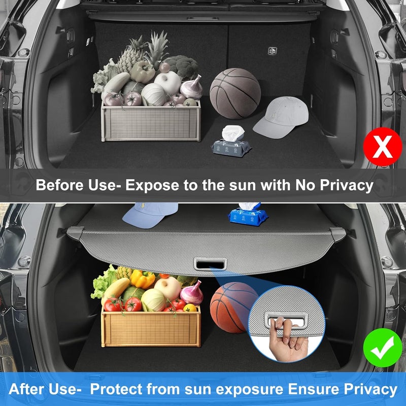 AUXKO Retractable Cargo Cover for Hyundai Santa Fe 2026 2025, Trunk Cover Luggage Security Shade Cover for 2026-2024 Hyundai Santa Fe Shielding Shade Anti-Peeping Luggage Privacy Screen, Carbon Fiber - Image 4